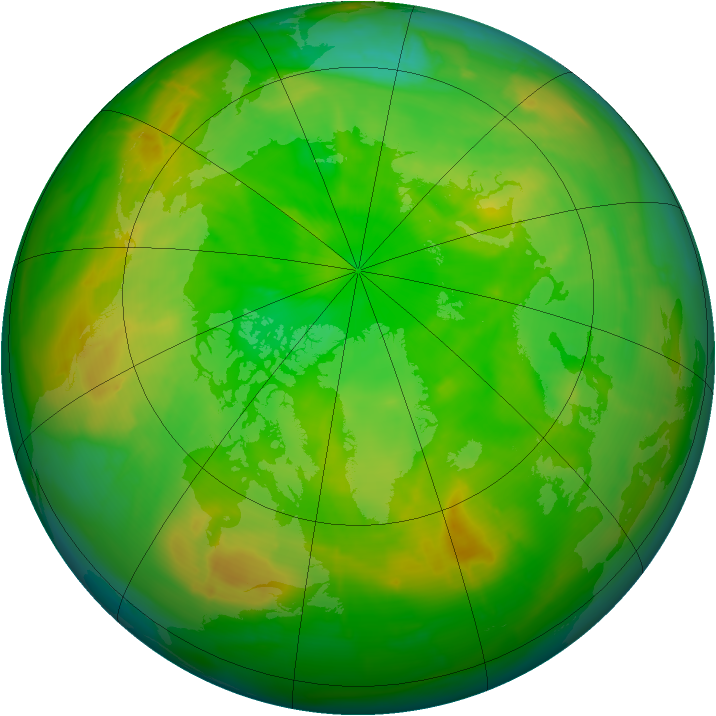 Arctic ozone map for 30 June 2010